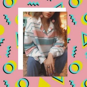 🌸 oversized striped crop pullover 🌸